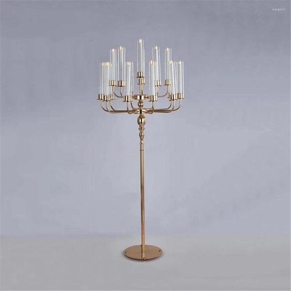 Decorazione per feste Candelabri 15 teste 155 cm Altezza Matrimonio fai da te Centrotavola Grand Evnet Centrotavola Candelabro di lusso Portacandele in metallo dorato