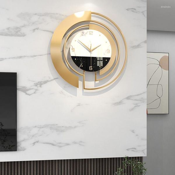 Relógios de parede Modern Metal Metal Home Decor Room Luxury Gold Gold Art Silent Hanging Watch Relloj de Pared 3D Gifts