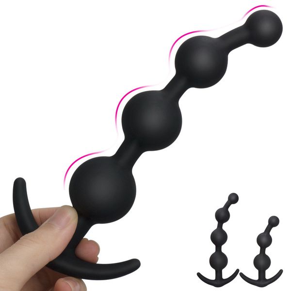 Giocattoli anali Plug in uscita per principianti Massaggiatore prostatico in silicone Perline Sex Woman Slave Extender Merci erotiche 220922