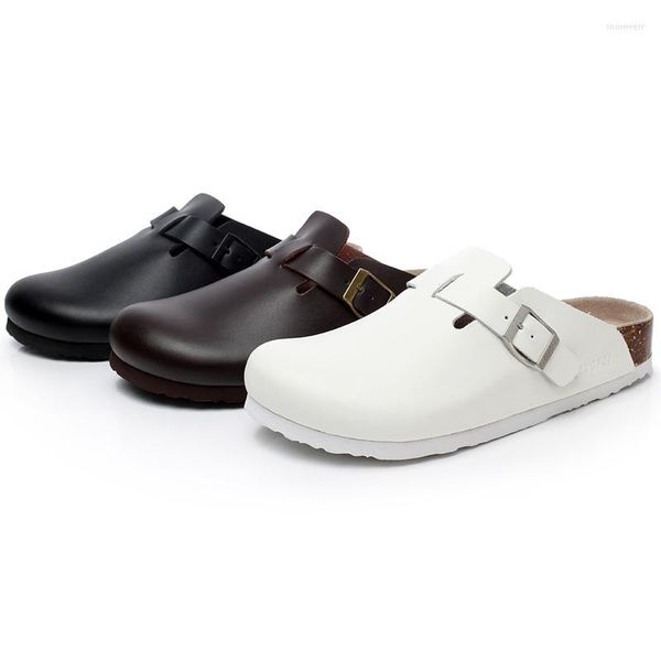 Slippers Мужская пробковая обувь 2022 Подличная кожаная классика Classic Lock Mule Sandals Man Women Unisex 35-46