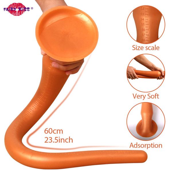 Giocattoli anali Super Long Butt Plug in silicone Uomini Massaggiatore prostatico Dildo morbido Giocattoli del sesso anale Dilatatore annale Ass Analplug Articoli intimi per le donne 220922