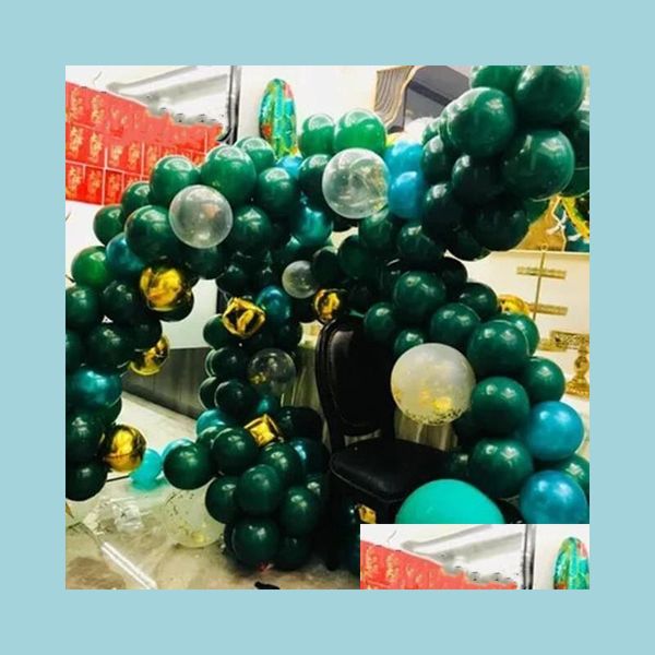 Party -Dekoration Dunkelgrüner Ballon 30pcs/Los 5/10 Zoll Aron Round Latexballons Geburtstagsdekorationen ADT Helium Hochzeit Packung2010 DHWG1