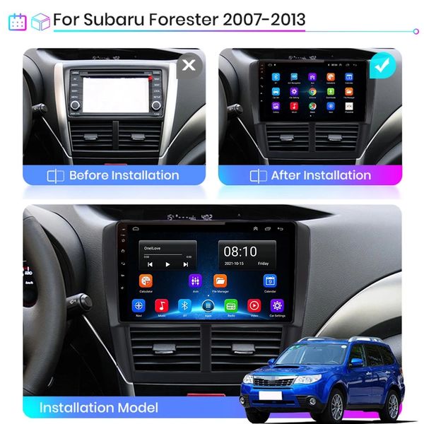 9 Zoll Android Auto Video GPS Navigation Für SUBARU Forester 2008-2012 Autoradio DVD Player Wifi Bluetooth