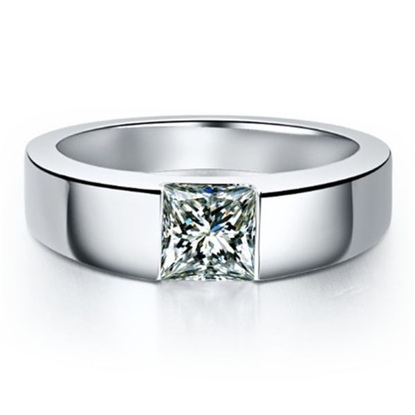 Кластерные кольца 1CT Princess Cut Diamond Man Jewelry, добываемые для помолвки подлинное платиновое 950 мужчина 220921