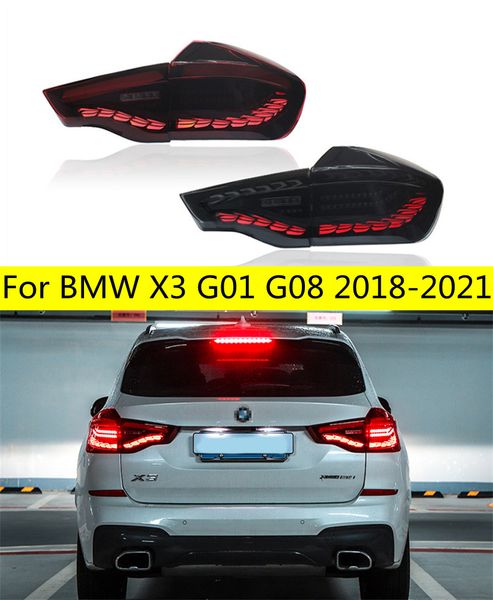 Auto Rückleuchten für BMW X3 G08 Dragon Scale Rücklicht 20 18-2021 G01 F97 LED Dynamische Blinker brems Nebel Rückleuchten