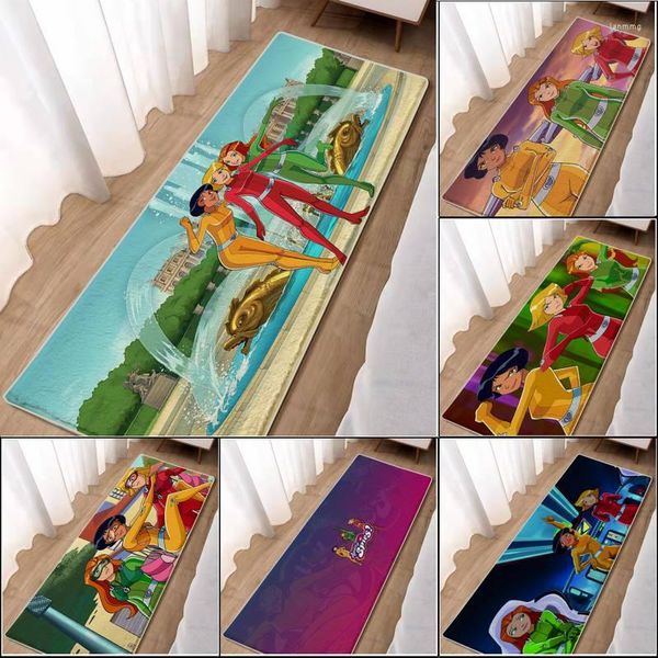 Tappeti Totally Spies Tappetino da cucina Camera da letto Soggiorno Tappeto Zerbino d'ingresso Casa Corridoio Pavimento Bagno Tappeto antiscivolo