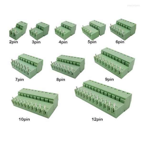 Accessori per l'illuminazione 5 paia KF2EDG 15EDG 3,81 mm 2/3/4/5/6/7/8/9/10/12 pin PCB ad angolo retto morsettiera a vite connettore passo 3,81 mm intestazione