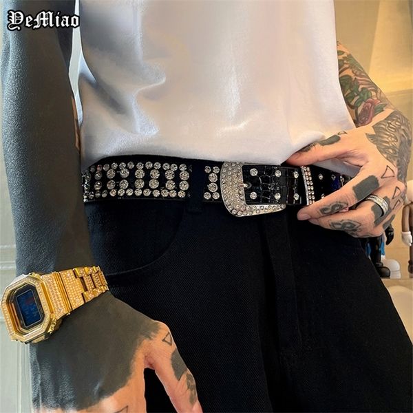 Cintos punk tira de luxo diamante cinto g￳tico lolita cosplay harajuku y2k bling wling cistand hip pop homem homem cristal 220922