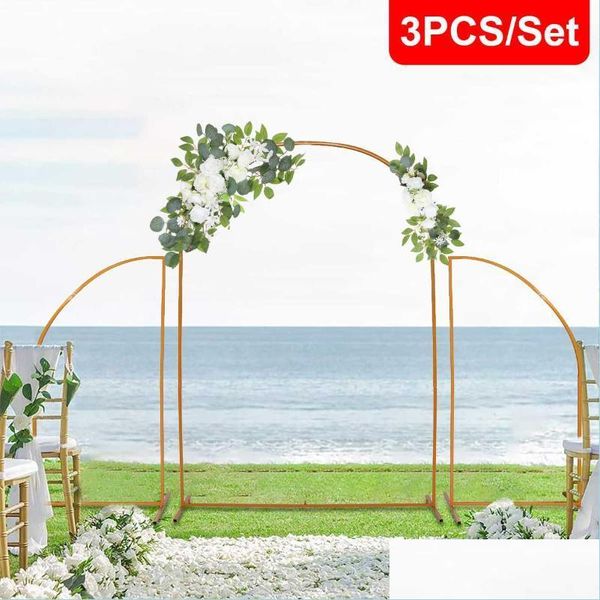 Conjunto de decoração de festa /3 peças Arco de casamento Flor Stand Aniversário ao ar livre Anterior