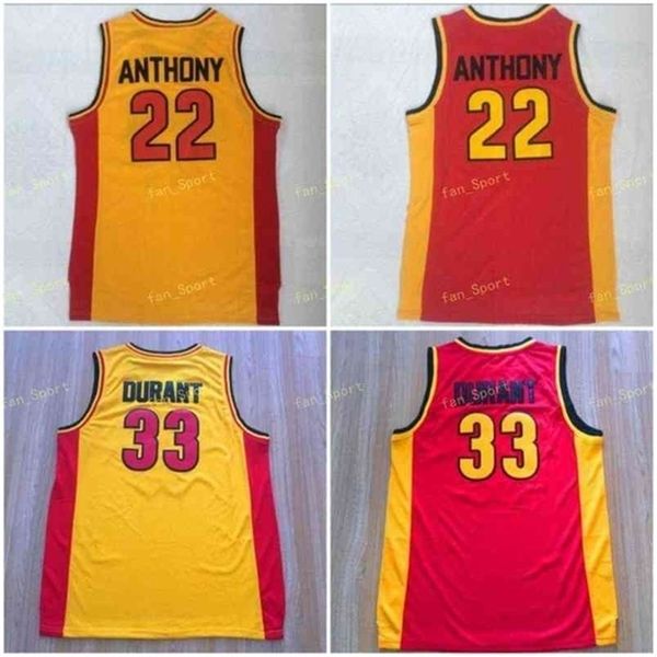 SJ Oak Hill High School Jerseys Man Basketball Sport Carmelo 22 Anthony Kevin 33 Durant Jersey Breathable All Stitched Top Quality on Sale