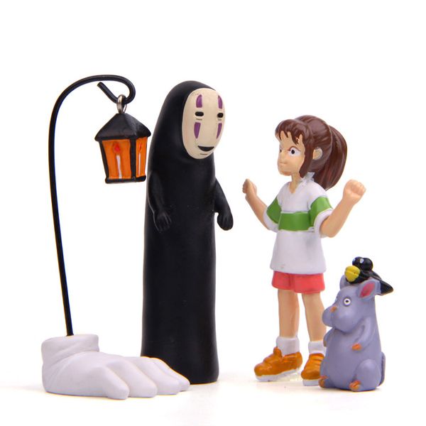 Artwares Tortenaufsätze, 2,8–6,5 cm hoch, 4 Stück, Spirited Away, Film-Actionfiguren, PVC, Anime, Kinder, Mini-Modelle, Spielzeug