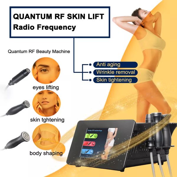 Radiofrequência Quantum Vortex 3 Handle RF Layered Aquecimento Escultura facial e corporal e lifting facial Equipamento de remoção de gordura para aperto da pele