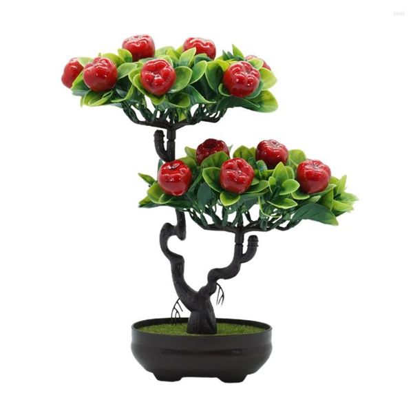 Decorazione per feste Ornamenti Albero da frutto artificiale Simulazione Pianta Bonsai Artigianato Alberi finti Schiuma plastica Mini paesaggistica incolore