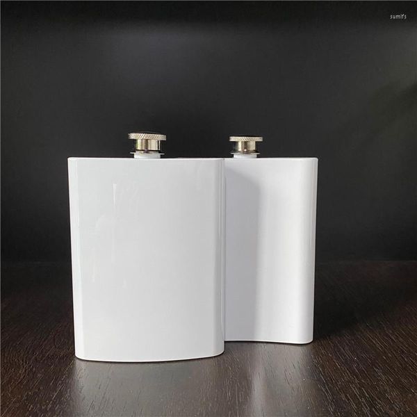 Fiaschetta 60pcs Sublimazione Blanks 8oz Flask Liquore in acciaio inossidabile per la festa nuziale Alcool Whisky