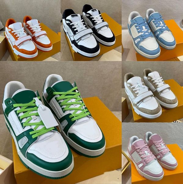 2022 Tasarımcı Lüks Sıradan Ayakkabı Erkekler Kadın Moda Spor Ayakkabıları Mavi Yeşil Turuncu Beyaz Açık Mekan Ayakkabıları