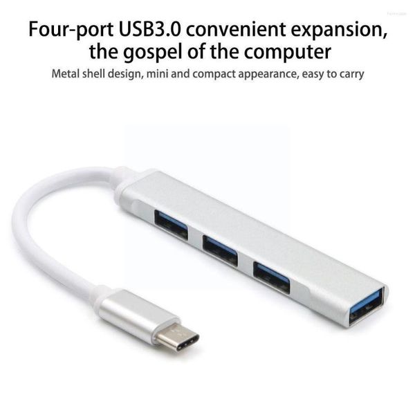 Mini-USB-Hub-Erweiterungen 4 Port 3.0 2.0 Aluminium-Datenadapterstation Ultra Splitter Portable Slim V0o0