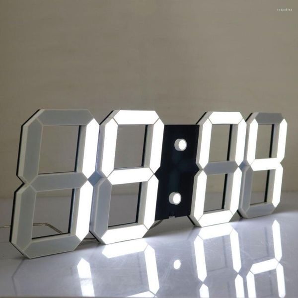 Настенные часы светодиодные цифровые часы Большой дисплей пульт дистанционного управления отсчетом отсчет времени с календарной температурой даты 6 '' высокие цифры