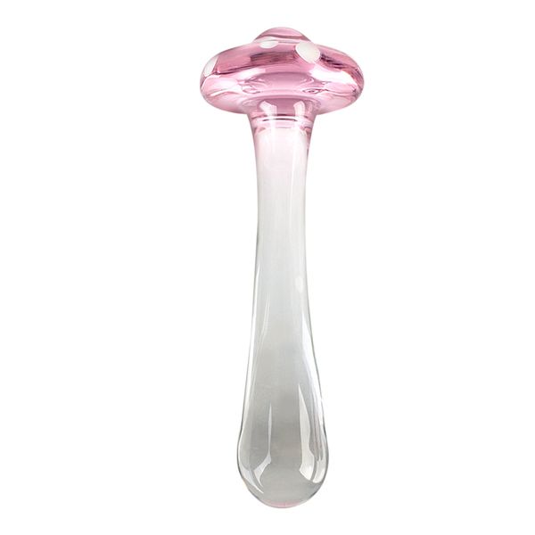 14cm Mushroom Glass Dildos For Anal Plug Women Men 18 Couples Tools Butt Plugs Dilator Sex Toys Adult Games_voghion.com