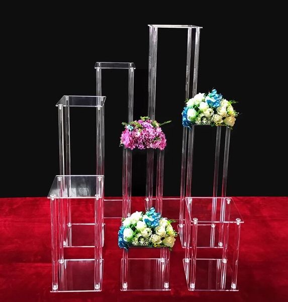 Decora￧￣o de festa vaso ac￭lico vasos de flores transparente vasos de mesa de mesa casamento casamento moderno vintage floral stand colunas casamento