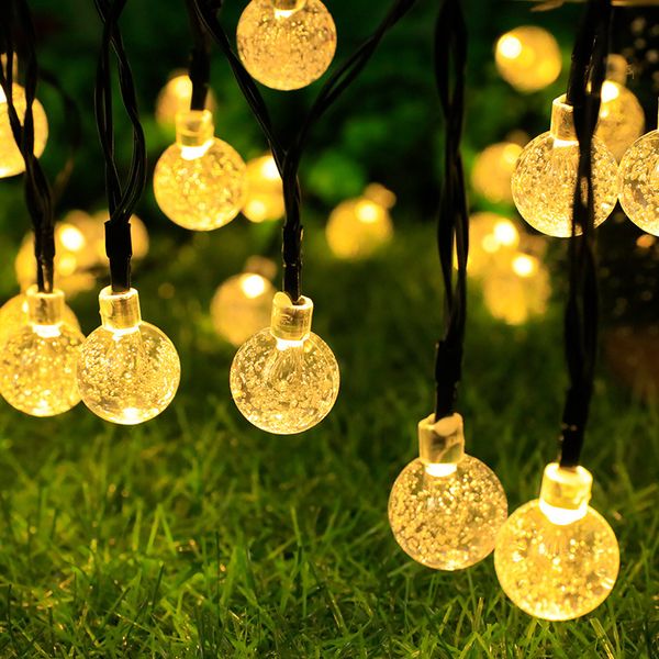 50Leds 100Leds 200Leds Solar String Lights Multi Style Bubble Ball Star Fairy Light Strings 8 Modo de trabalho Lâmpada de decoração de Natal ao ar livre