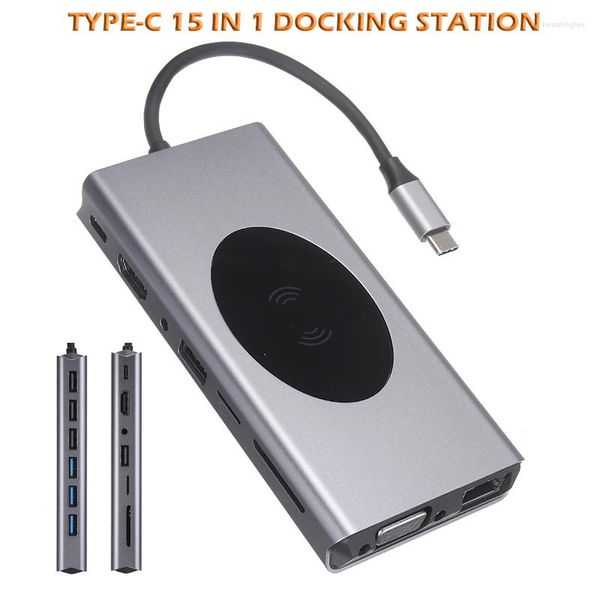 Per PC Laptop 1pc adattatore per docking station multifunzionale Hub convertitore per notebook USB 3.0 ad alta velocità Pohiks