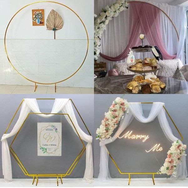 Decorazione per feste 2022 APP FASE FASE FASE METALE ARCO DI METALE DOCCHIO ARTIFICIALE ROSE HYDRANGEA ROW GIORNO SCONTO DELLA Porta Wall