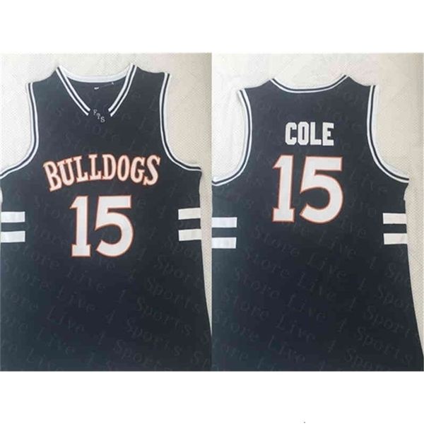 Maglia da basket da uomo Wskt J. Cole # 15 High School nera, magliette da basket economiche FTS Movie, taglia S-XXL