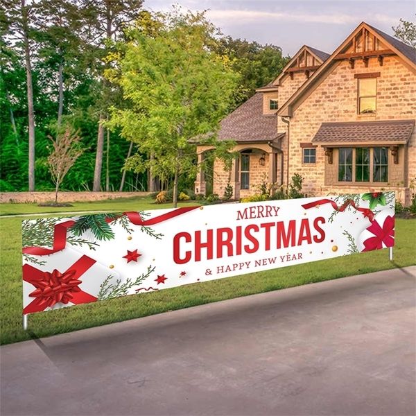 Decorazioni natalizie Banner esterno in tessuto Oxford Merry For Home Cristmas Xmas Navidad Noel Happy Year 2023 220921