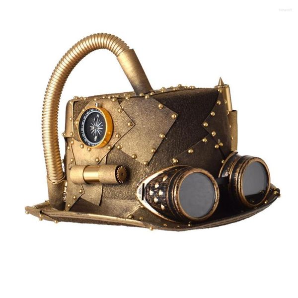 Parti Malzemeleri Steampunk Hat Lolita Kadın Erkekler Vintage Retro Punk Unisex Gözlük Fedora Cadılar Bayramı Cosplay Şapkaları