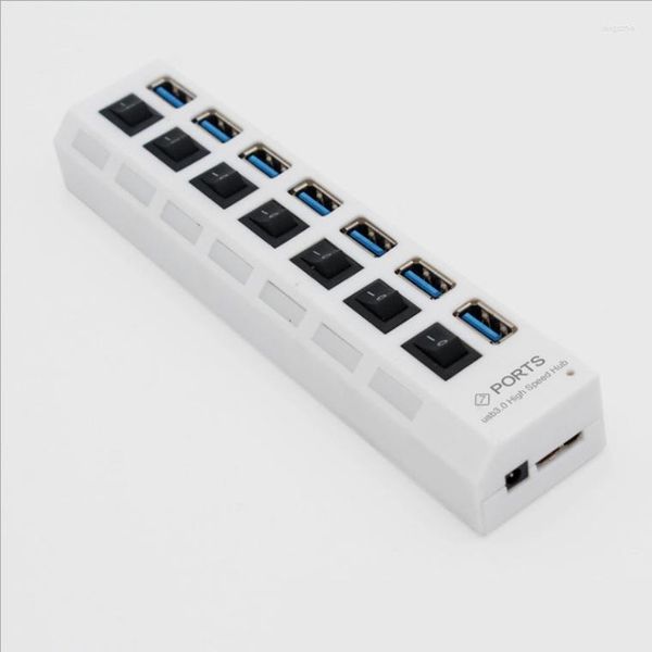 3.0 hub USB Multi Splitter 3 HAB Uso Adaptador de potência 7 Porta Múltipla Expander USB3 com o Switch for PC Laptop