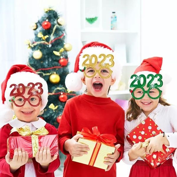 Occhiali giocattolo di Natale Cornice per bambini adulti Regalo Babbo Natale Pupazzo di neve Occhiali Decorazioni natalizie Capodanno Giocattoli natalizi GCB15620