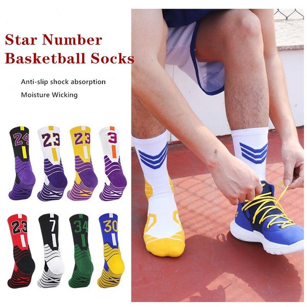 USA Professional Elite Basketball-Socken, Fußball, Wandern, Ski, Outdoor-Sport, dicke, wadenhohe Crew-Socke für Erwachsene und Kinder