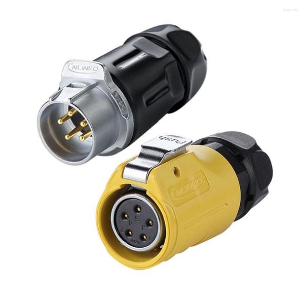 Acessórios de iluminação m20 machos plug fêmea elétrica impermeável ip67 conector de cabo de solda de energia 2pin 3pin 4pin 5pin 7pin 9pin 12pin