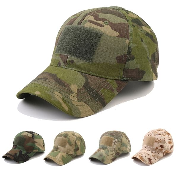 Camas de bola Bordado Camuflagem Baseball Cap Men Men da selva ao ar livre Airsoft camuflagem de caminhada militar Running Hats 220921