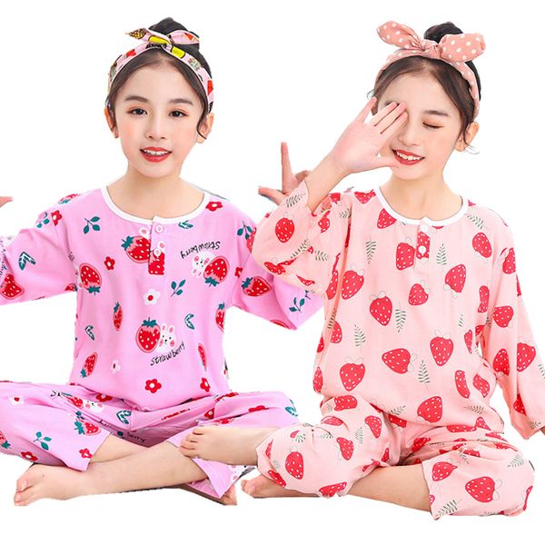 Garotas de pijamas configuram -se de verão para casa adolescente adolescente sono fofo pijamas pijamas para crianças do dia do dia do dia do dia do dia de bebê