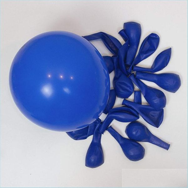 Decorazione per feste 30 pezzi Est Palloncini in lattice blu scuro Palline rotonde pure opache Forniture per decorazioni di compleanno per matrimoni Glo Nerdsropebags500Mg Dh9Cd