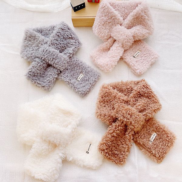 Sciarpe Avvolge Sciarpe Sciarpa di marca per bambini Bambino caldo Ragazze Ragazzi Lana di agnello Inverno Bambini Collare Bambino Peluche 220921