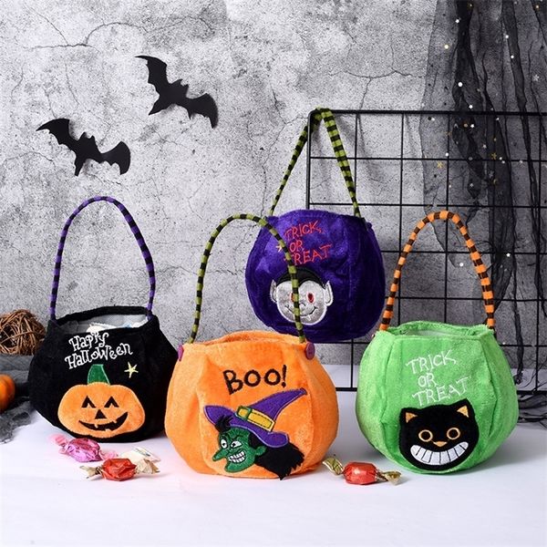 Embrulho de presente 51015 PCs Halloween Elf Pumpkin Bucket Bag com alça de mini -doces de bolsa de doces ou decoração do festival para criança 2023 220921