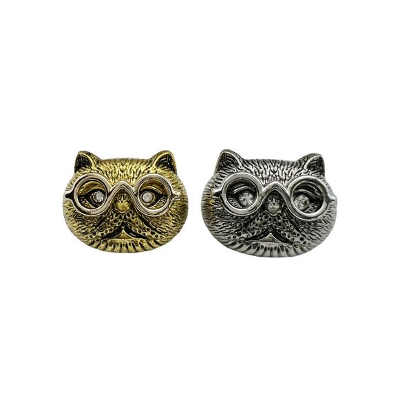 Vintage Cat Head Düğmesi Dikiş Kavramları DIY Giyim Düğmeleri Gömlek Kazak Altın Gümüş
