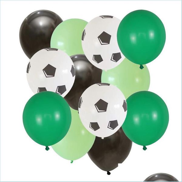 Taço de futebol de decoração de festa balões redondos de helium de helium de hélio Black e Balão Encontre meninos Aniversário Drop de Bdesports Dhp2s