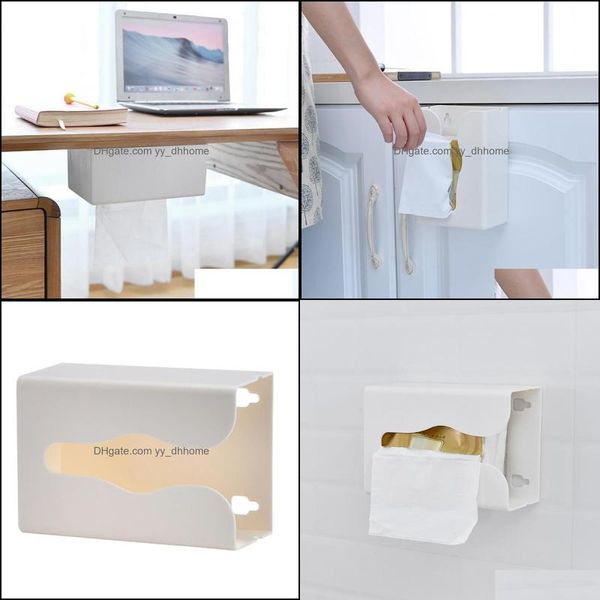 Caixas de lenços de papel guardanapos de cocina organizador de papel de cozinha caixa de armazenamento banheiro banheiro sem costura Organização de maquiagem de toalhas de parede yydhome dhuo5