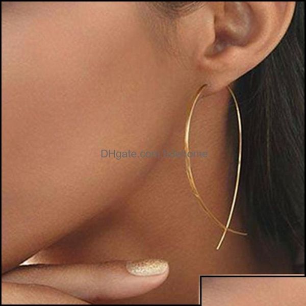 Charme Ohrringe Schmuck Fischförmige Einfachheit Handgemachte Kupferdraht Ohrring Für Frauen Gold Farbe Geometrische Ohr Brosche Dro Bdehome Otgfd