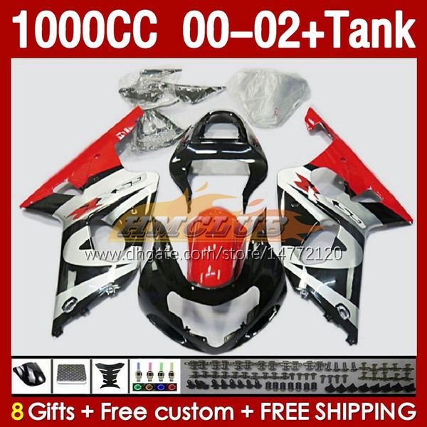 OEM Fairings Tank Suzuki K2 GSXR-1000 GSXR 1000 CC GSXR1000 00 01 02 Gövde 15no.37 GSX R1000 GSX-R1000 2001 2002 2002 1000cc 00-02 Enjeksiyon Kalıp Düzleme Kırmızı Parlak