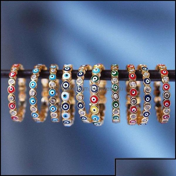 Группа колец ювелирные изделия Ll Eye Rainbow Evil Antrystone, наполненный золотом для женщин, винтажные дамы Миди Кунл Кольцо пальца Крис Бдехом Отто1