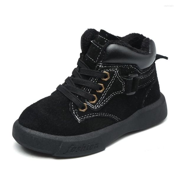 Botas meninos tornozelo moda khaki marrom blk flexível solteiro quente e genuíno couro chaussure zapatos infantil sandq