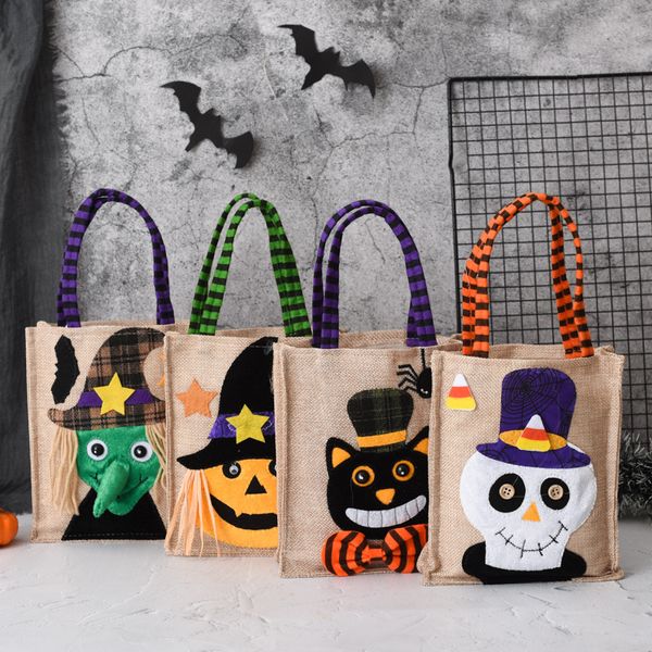 Novos estilos exclusivos festivais de festas de halloween decorações com chapéus redondo mini bolsa de bolsa infantil doces do presente de abóbora Bruxa de gato preto bolsa de gato preto