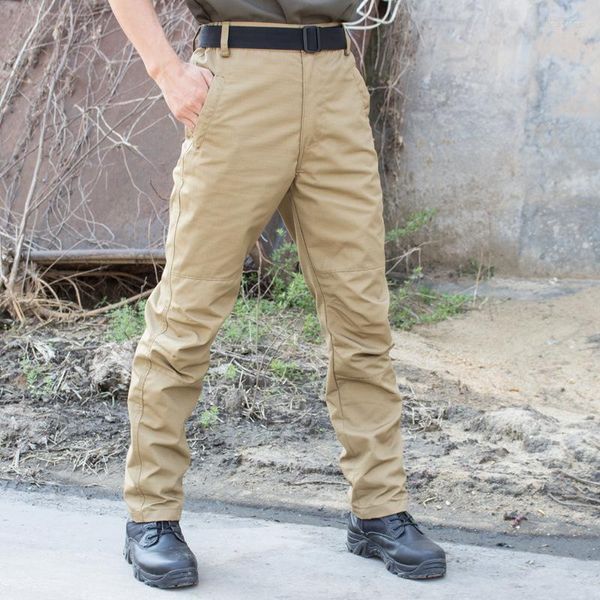 Pantaloni da uomo 2022 Tattico Militare Cargo Uomini Ginocchio Pad SWAT Esercito Vestiti di Colore Solido Campo di Combattimento Pantaloni Woodland