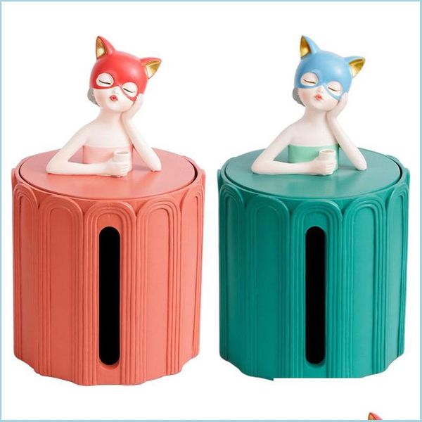 Scatole di fazzoletti Tovaglioli Nordic Cute Statue Box Ers Home Decor Porta fazzoletti Tovagliolo Custodia Drop Delivery 2021 Garden Kitchen Din Bdebag Dh2Yv