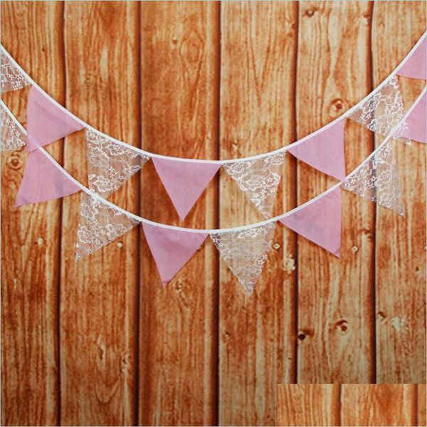 Party -Dekoration Wimpel Baumwolle Bunting Colorf 3.2m Babyparty Kinder Kinder 1pc Garland Flags Hochzeit Banner Drop liefern Bdessport Dhnlm