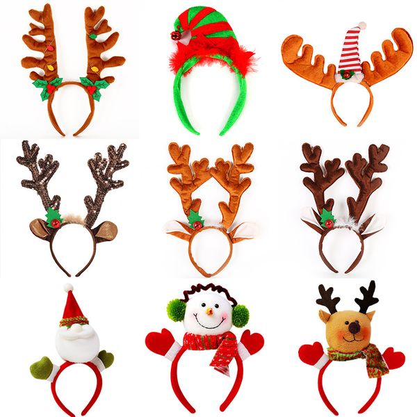 Fascia natalizia con corna di renna, costume da festa di buon Natale, fasce per capelli, decorazione natalizia